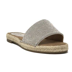 ShuShop Silver Espadrille Slides